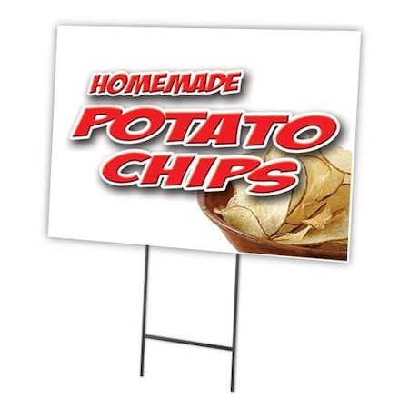 Homemade Potato Chips Yard Sign & Stake Outdoor Plastic Coroplast Window